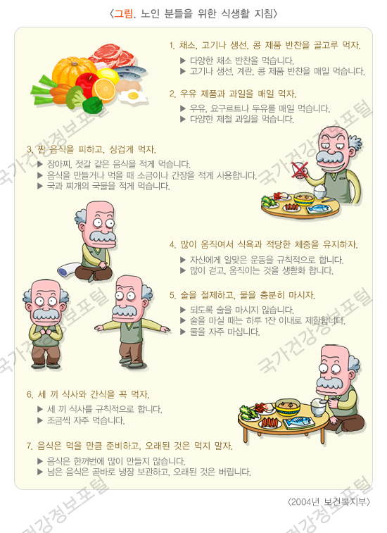 노인을 위한 식생활 지침